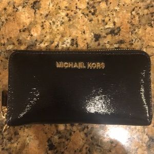 Michael Kors Black patent leather wallet